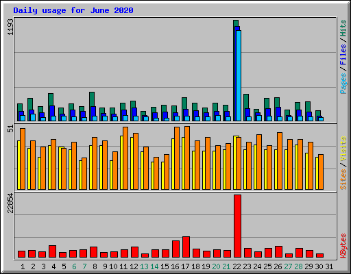 Daily usage for June 2020